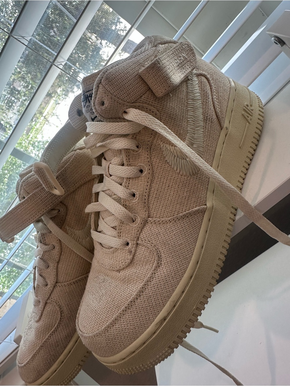 Rare! Stussy x Nike women’s size 8 Beige/Tan High-Top Sneakers